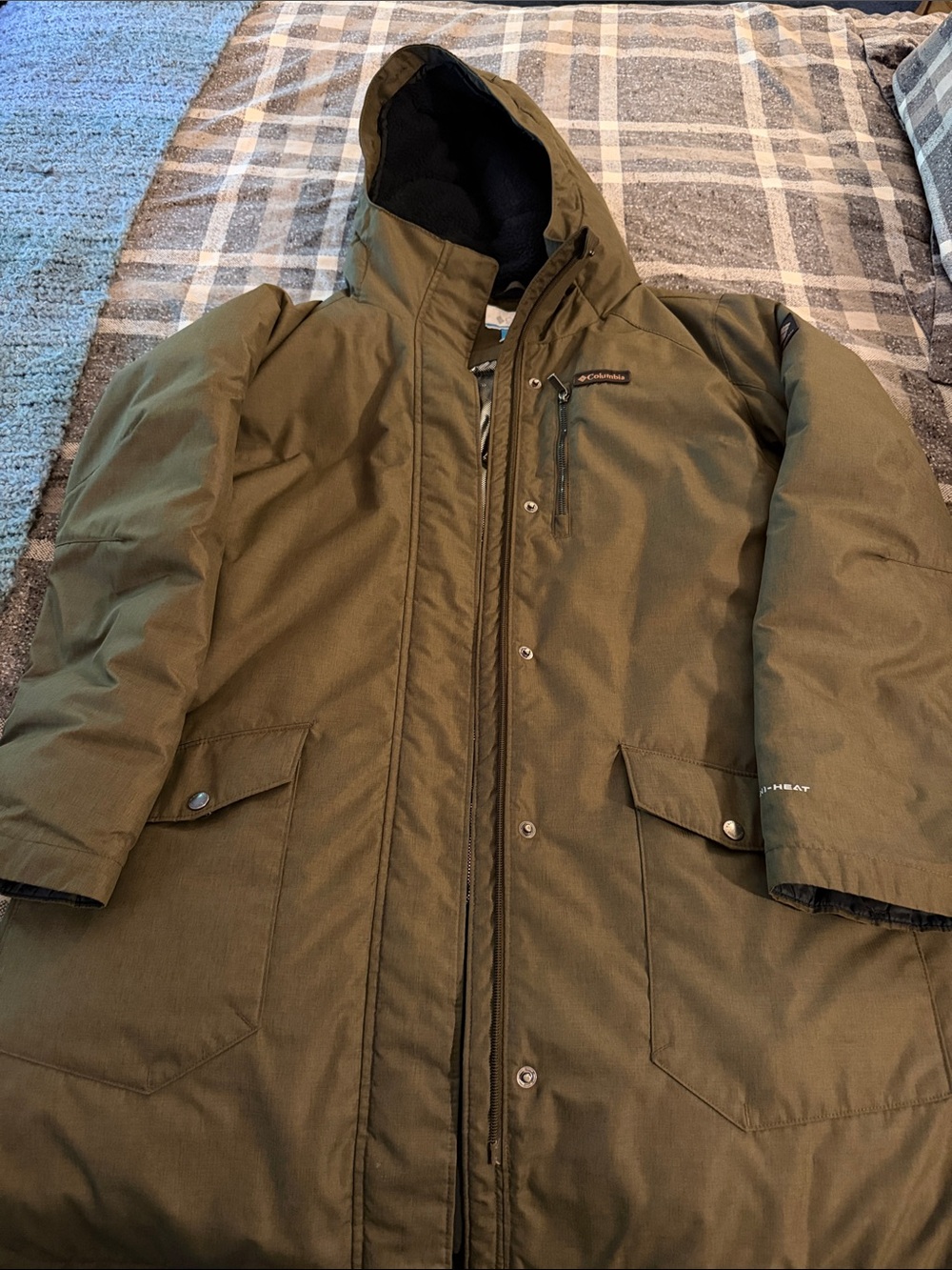 Columbia Olive Green Suttle Mountain Hooded Insulated Puffer Coat
